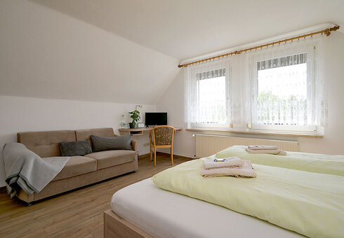 Blick in ein Doppelzimmer