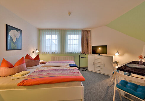 Blick in ein Doppelzimmer