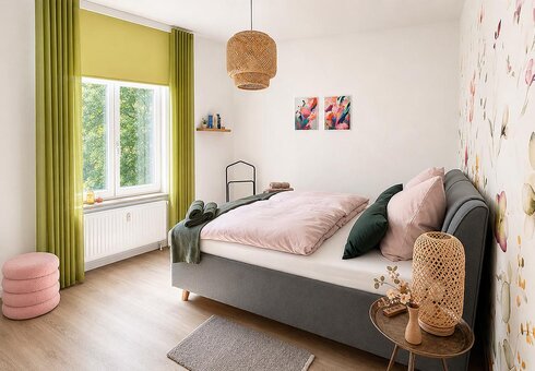 Schlafzimmer mit Doppelbett