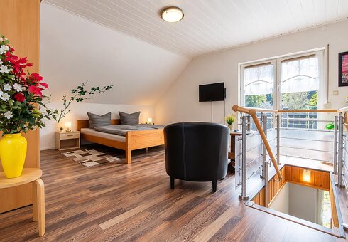 Blick in das Schlafzimmer