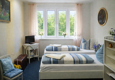 Blick in ein Gästezimmer