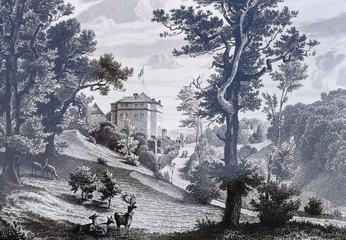 Ansicht von Schloss Ettersburg im 19. Jahrhundert