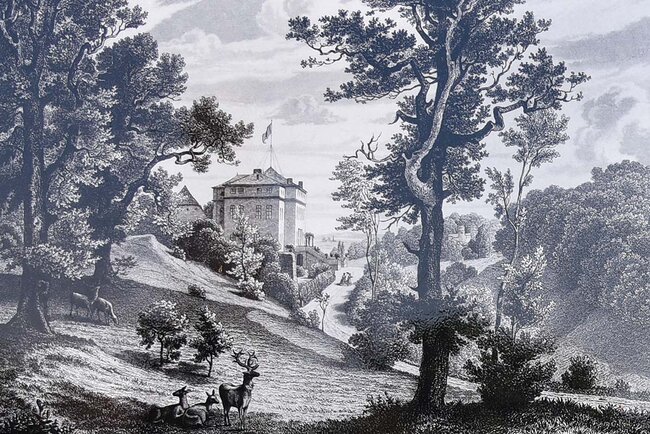 Ansicht von Schloss Ettersburg im 19. Jh.