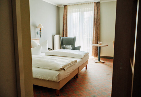 Blick in ein Gästezimmer