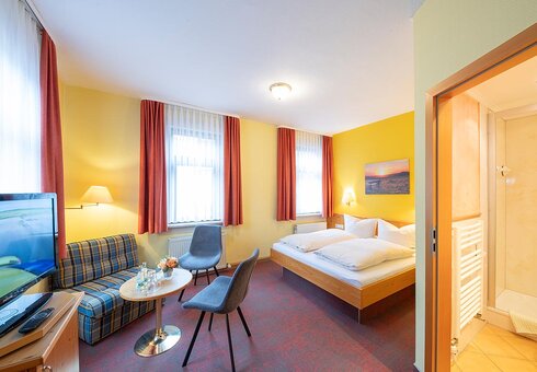 Blick in ein Gästezimmer