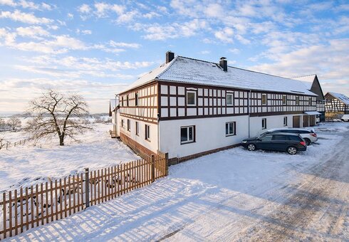 Ferienwohnung am Teich im Winter