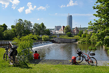 Pause am Saaleradweg in Jena