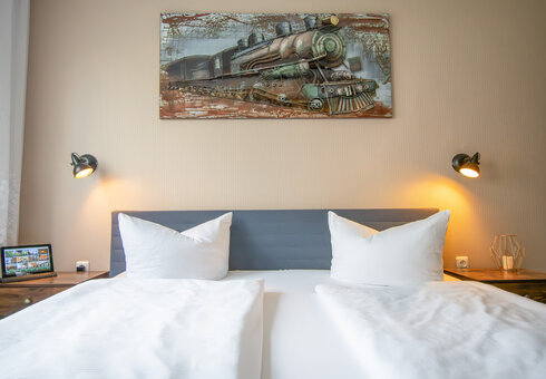 Blick in ein Doppelzimmer