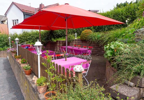 Der hoteleigene Biergarten