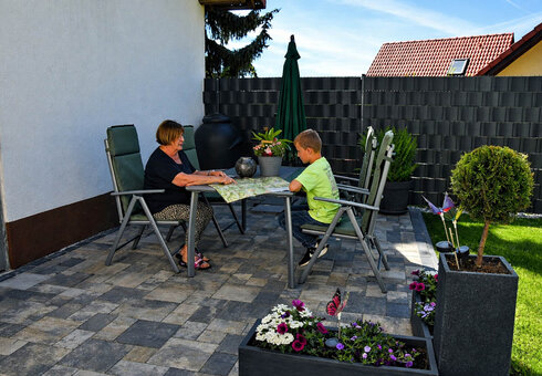 Sitzecke auf der Terrasse