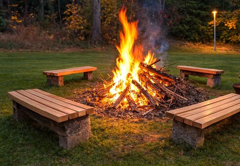 Lagerfeuer im Ferienpark Ebertswiese