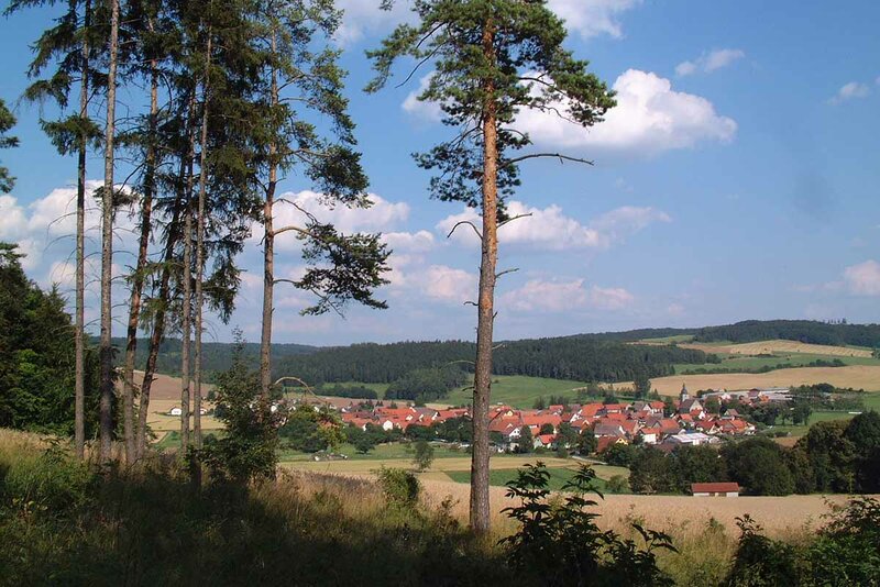 Blick auf Exdorf im Grabfeld