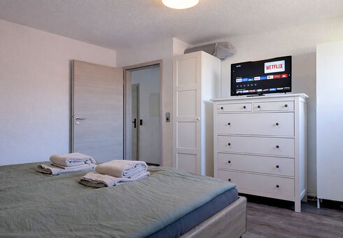 Blick in ein Schlafzimmer