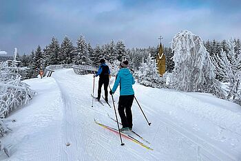 Ski fahren am Rondell bei Oberhof