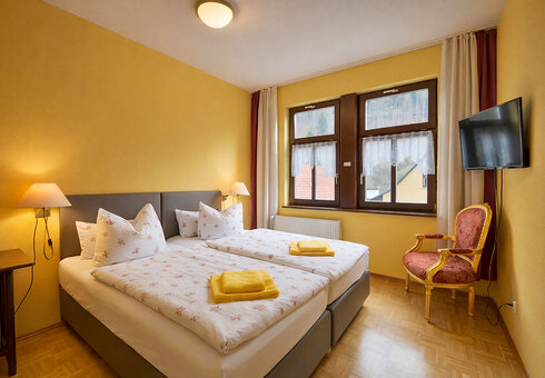 Blick in ein Gästezimmer