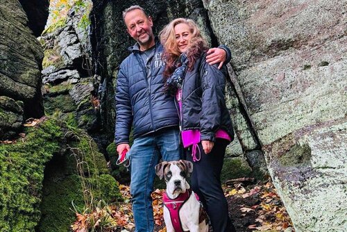 Familie Porwik am Hainfelsen von Finsterbergen