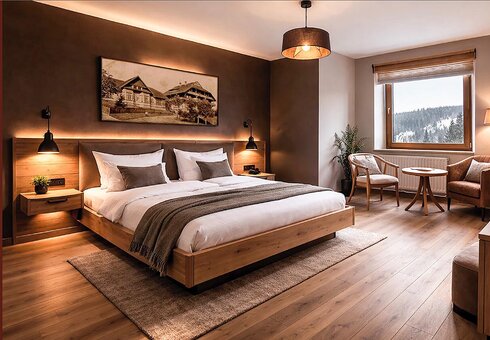 Blick in ein Gästezimmer