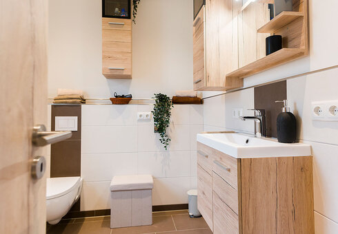 Blick in das Badezimmer