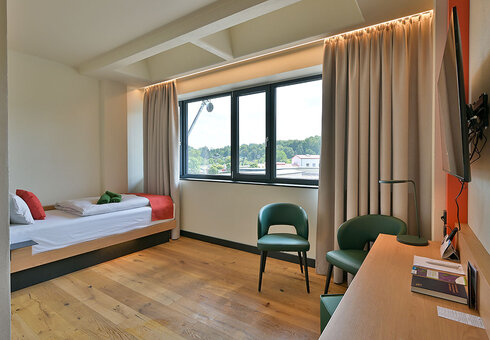 Blick in ein Gästezimmer