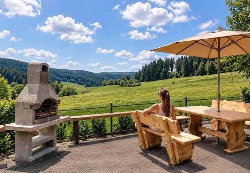 Terrasse mit Blick in die Natur