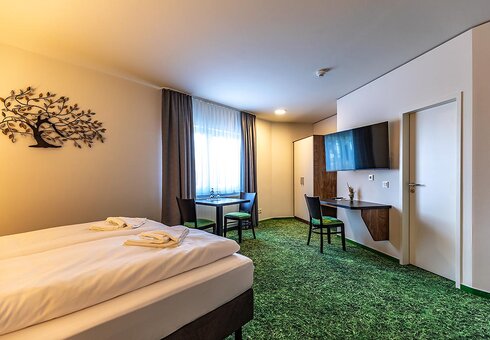 Blick in ein Doppelzimmer