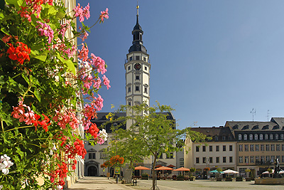 Markt mit Rathaus in Gera