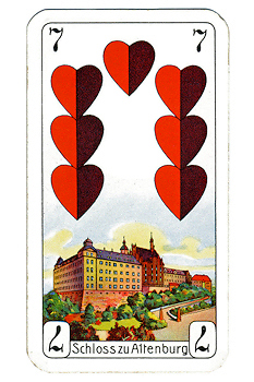 Schlossmotiv auf einer Spielkarte