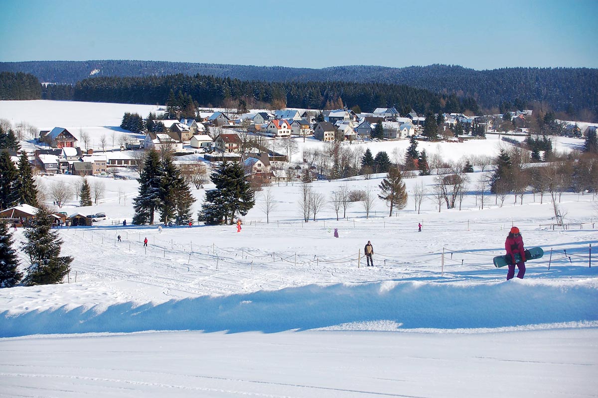 Der Skilift Siegmundsburg im Winter