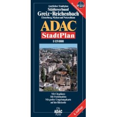 ADAC Stadtpläne, Städteverbund Greiz, Reichenbach, Mylau und Netzschkau (Landkarte)