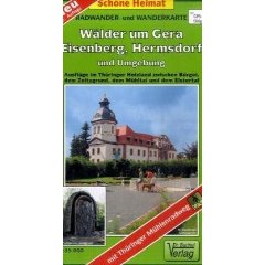 Doktor Barthel Wander- und Radwanderkarten : Radwander- und Wanderkarte Wälder um Gera, Eisenberg, Hermsdorf und Umgebung (Landkarte)
