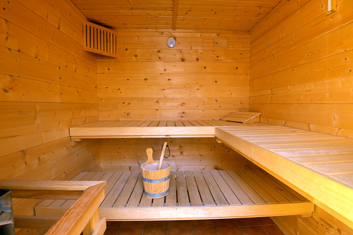Sauna im Ferienhaus am Wald