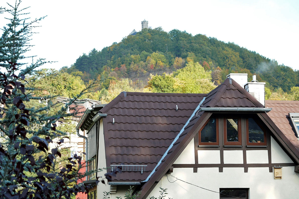 Blick zur Burg Greifenstein