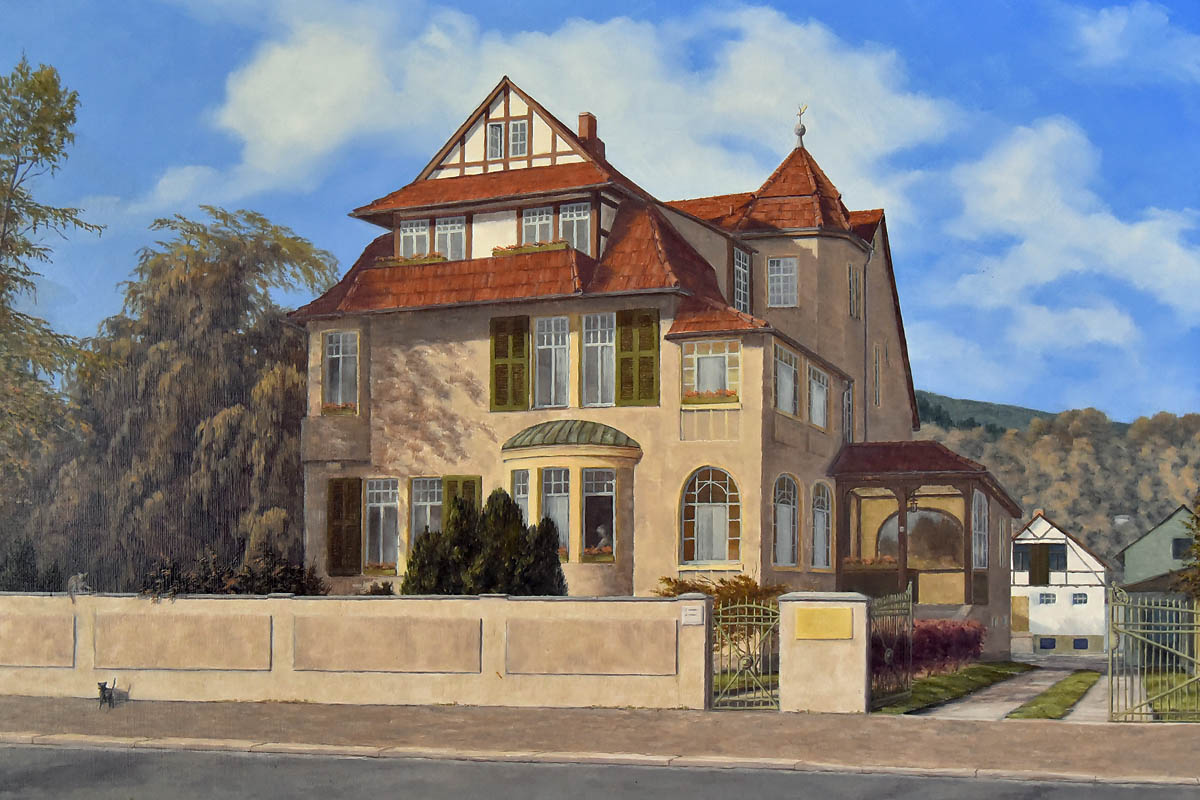 gemaltes Bild der Villa