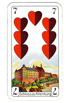 Schlossmotiv auf einer Spielkarte Schlossmotiv auf einer Spielkarte