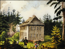 historische Zeichnung vom Jagdhaus Gabelbach