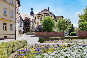 Goetheplatz mit Stadtkirche St. Nicolai
