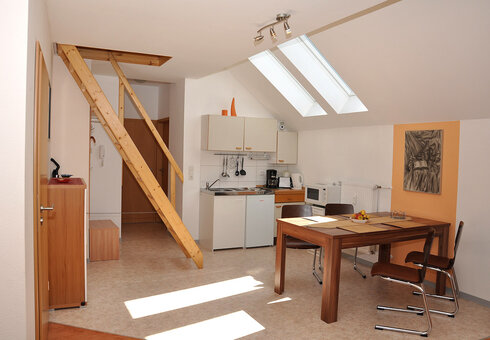 Fewo im Dachgeschoss, Essbereich