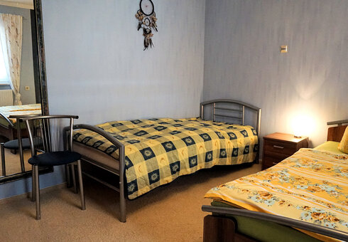 Blick in das Schlafzimmer