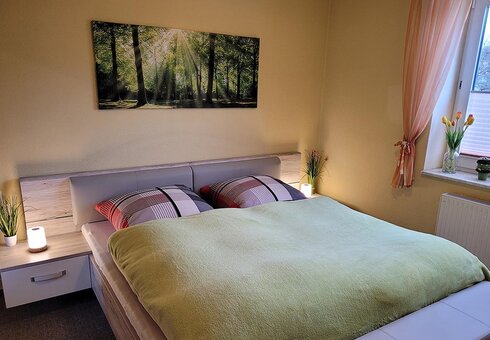 Blick in das Schlafzimmer