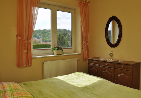 Blick in das Schlafzimmer