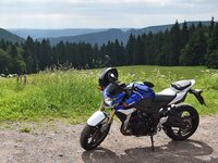 Motorrad an der Schmücke / Thüringer Wald