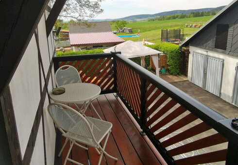 Balkon mit Blick auf den Blessberg