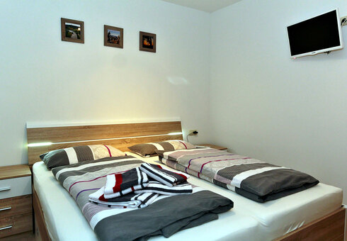Blick in das Schlafzimmer