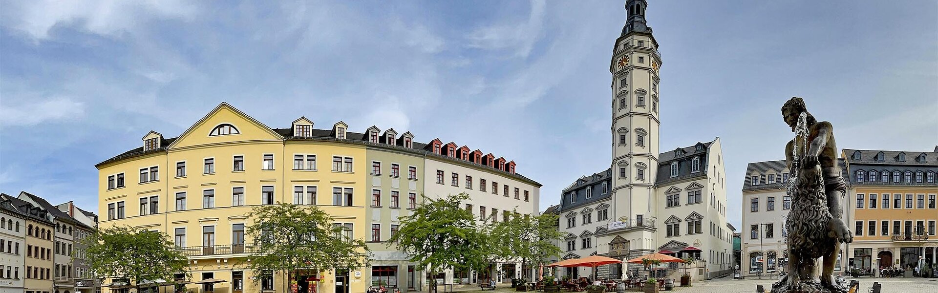 Simsonbrunnen auf dem Markt in Gera